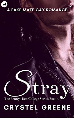 Cover for Stray by Crystel Greene has a close up of a man in a leather jacket